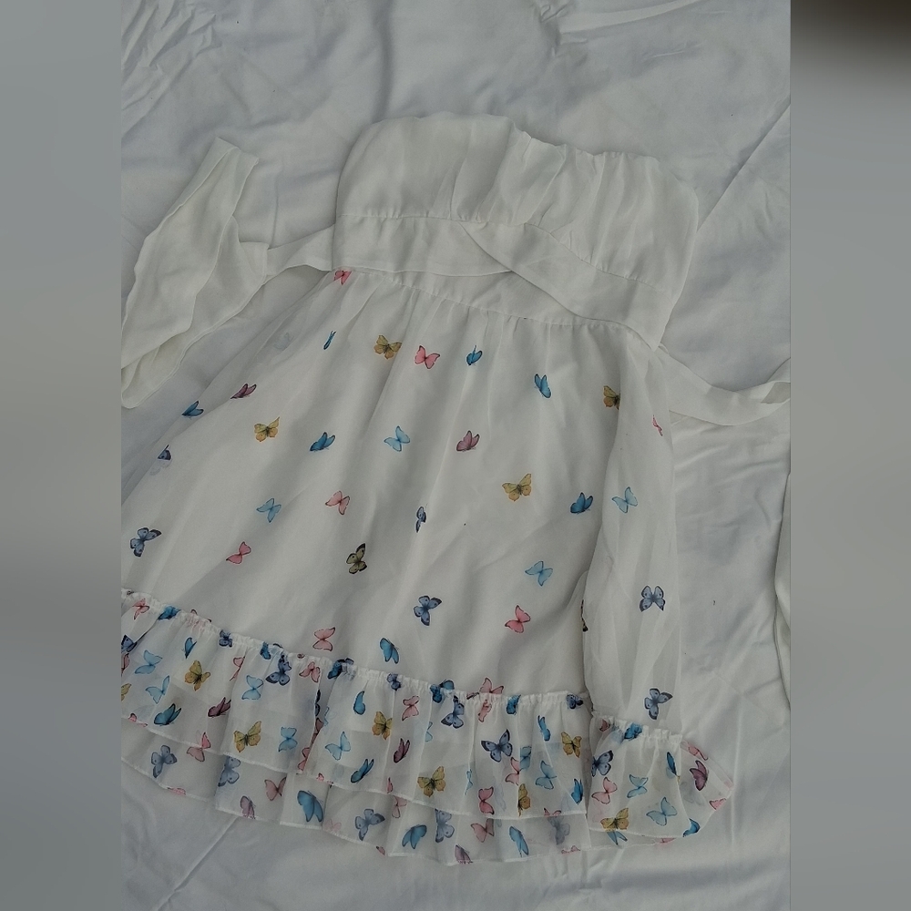 Butterfly Print Kids Casual Dress